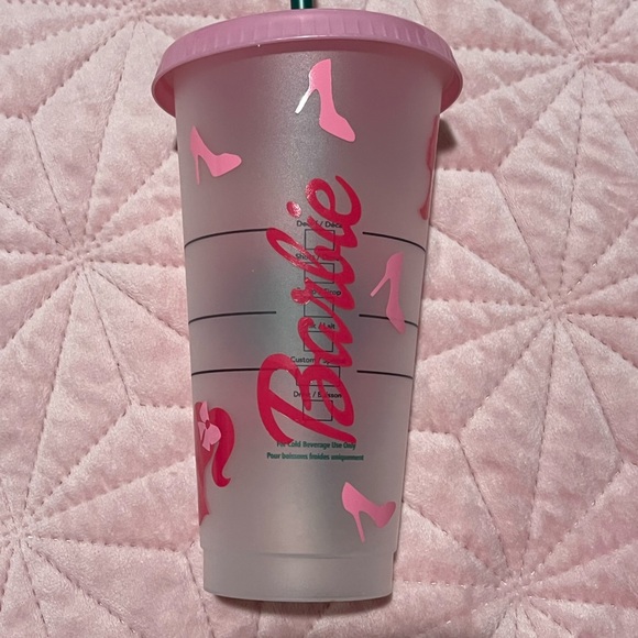 Starbucks Barbie Life Pink Tumbler with Green Straw. - Picture 2 of 4